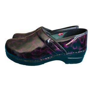 Sanita PURPLE and BLACK Brandy Professional Clogs Patent Clogs Womens 40 US 9